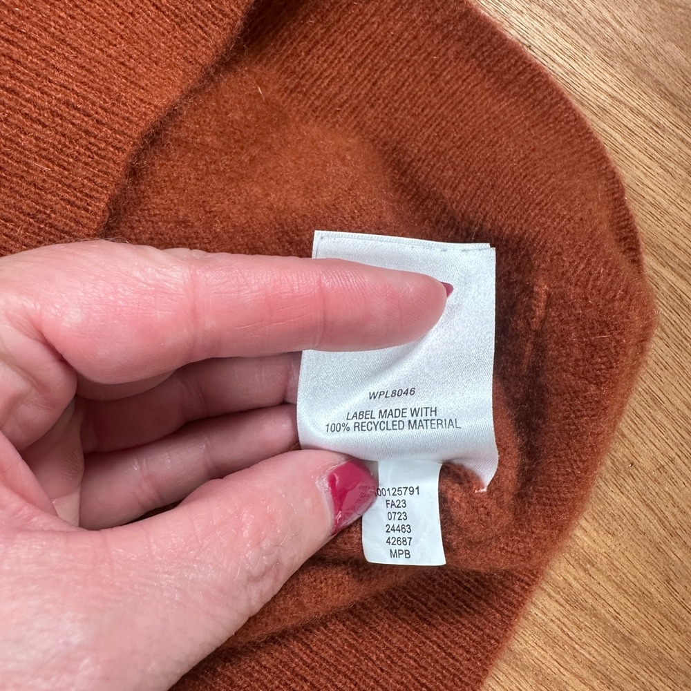 Charter Club Sweater Women M Rust Orange Cashmere Crewneck LS Luxury - Picture 8 of 10